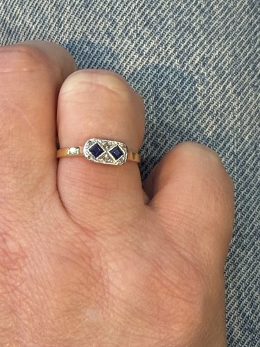 Vintage deco twin sapphire - deco,