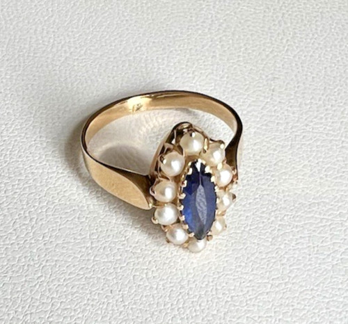 Antique georgian marquise blue - georgian,