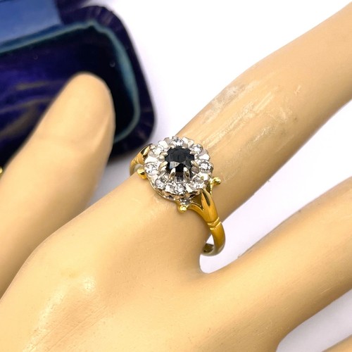 18ct gold sapphire diamond - gold,