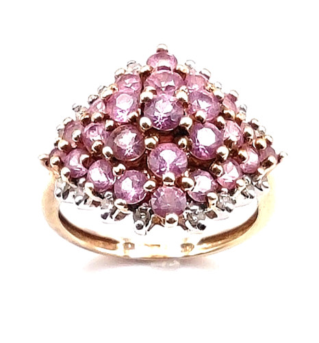 9ct gold pink sapphire - 9ct,