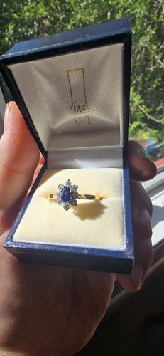 Vintage 9ct gold sapphire - vintage,