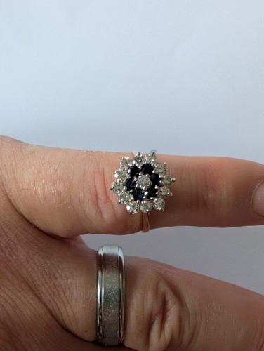 Vintage 18ct diamond - diamond, cluster