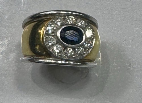 Sapphire diamond ring - sapphire, vintage